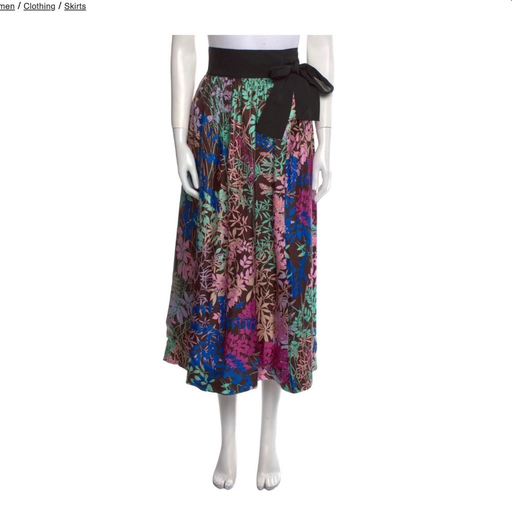 Vintage Silk Wrap Skirt - Size small